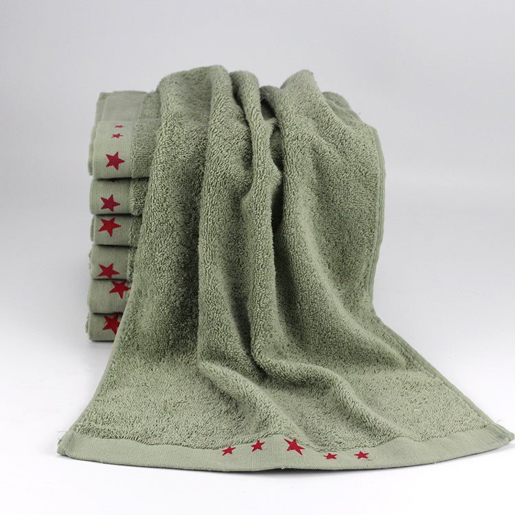 Asciugamano viso in cotone morbido con bordo decorativo a stelle