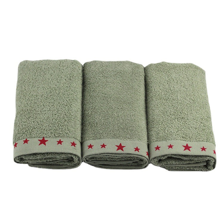Asciugamano viso in cotone morbido con bordo decorativo a stelle