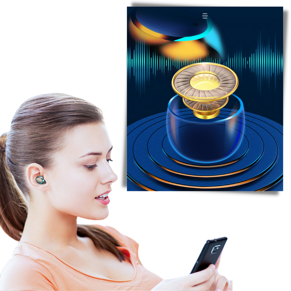 Auricolari Bluetooth con custodia di ricarica