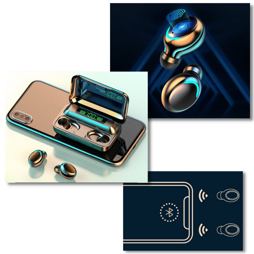 Auricolari Bluetooth con custodia di ricarica