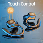 Auricolari Bluetooth impermeabili con vestibilità ergonomica e controllo touch per sportivi
