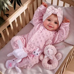 Bambola reborn da 43 cm – realistica in vinile morbido, posizionabile, neonato sorridente con accessori