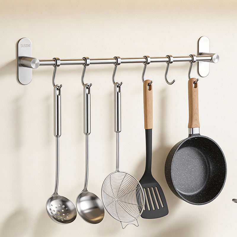 Barra portautensili da parete in acciaio inox per cucina