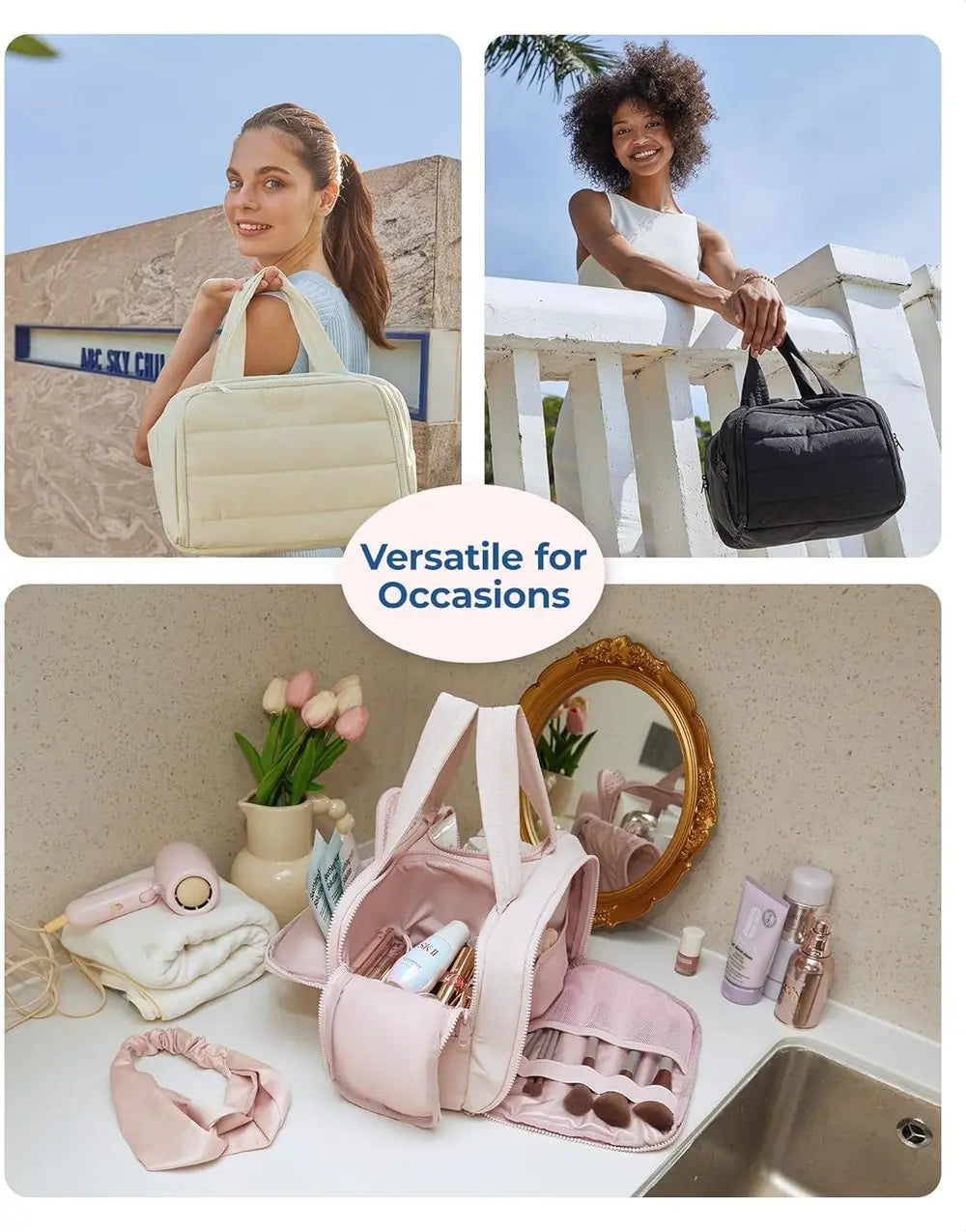 Beauty case capiente per cosmetici e viaggio