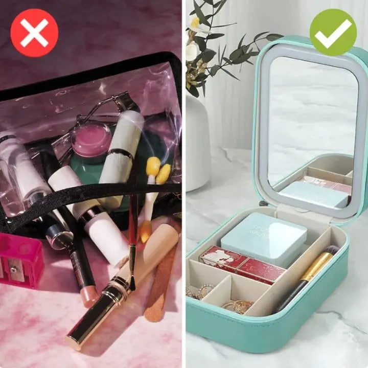 Beauty case con specchio LED – Trucco perfetto ovunque