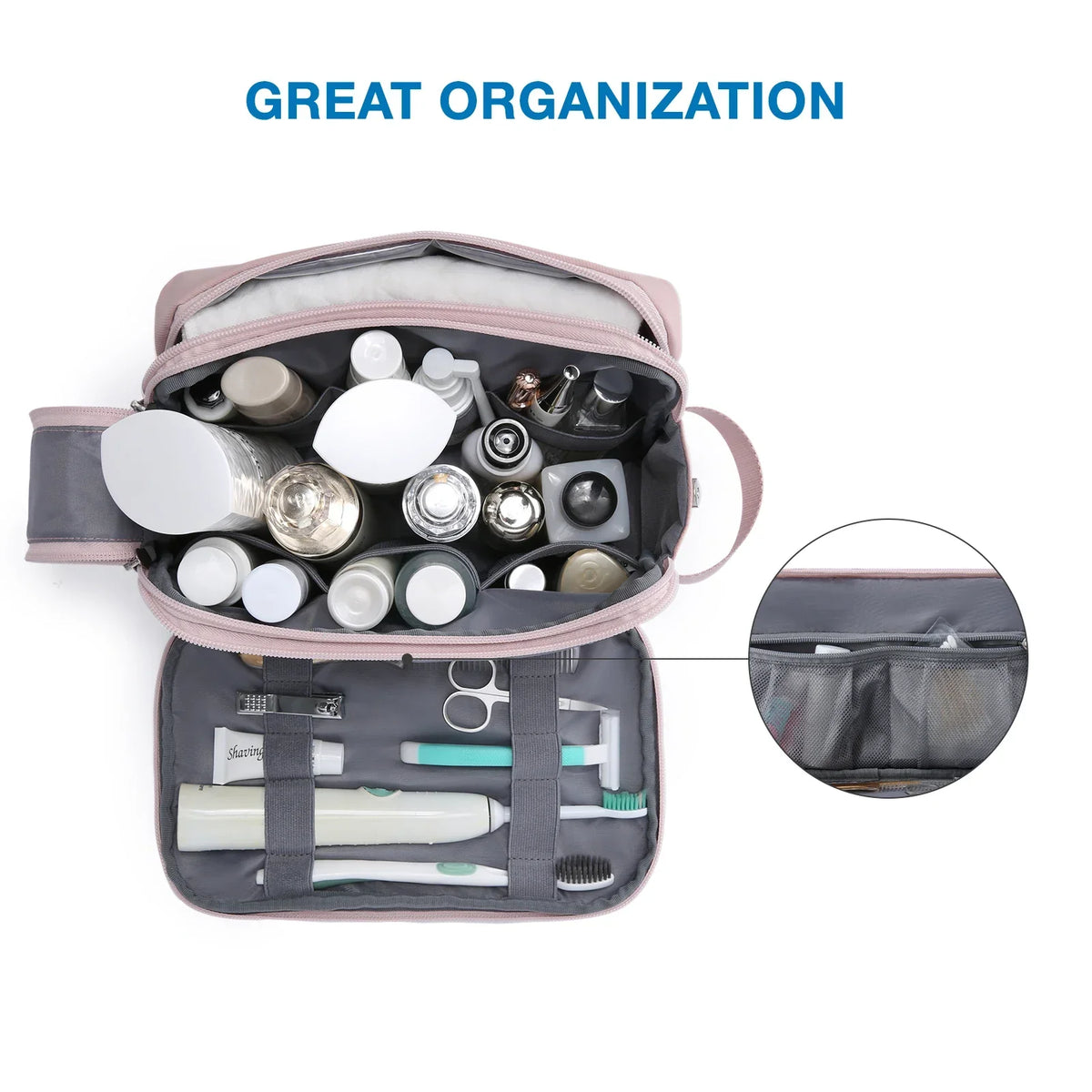 Beauty case impermeabile Kosmetixo per viaggio – Organizer leggero per cosmetici e prodotti da bagno