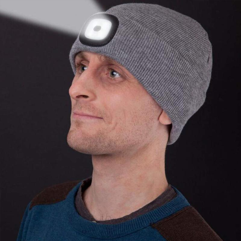 Berretto in maglia con lampada LED rimovibile