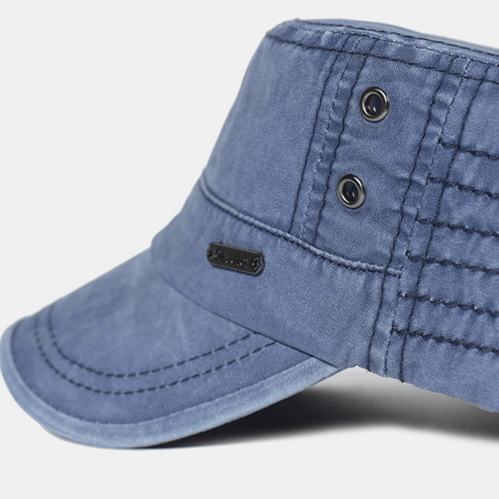 Berretto militare piatto in cotone lavato regolabile per uomo – stile army classico