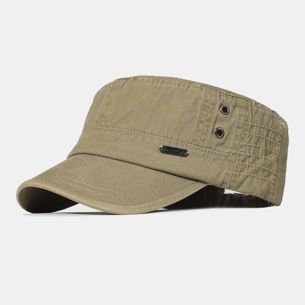 Berretto militare piatto in cotone lavato regolabile per uomo – stile army classico