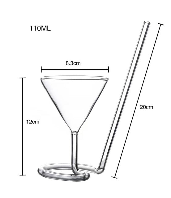 Bicchiere geometrico per vino e cocktail