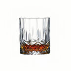 Bicchiere tumbler per whiskey in vetro con motivo vintage a rilievo