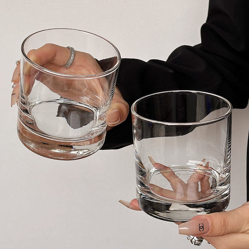 Bicchiere tumbler per whisky fondo pesante in vetro trasparente