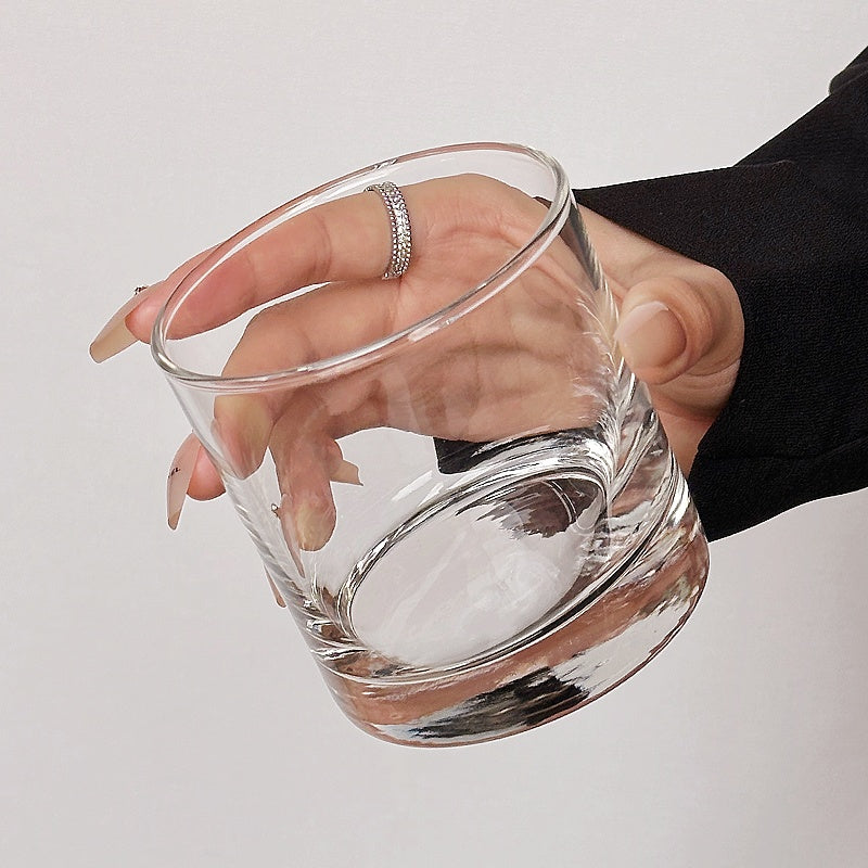 Bicchiere tumbler per whisky fondo pesante in vetro trasparente