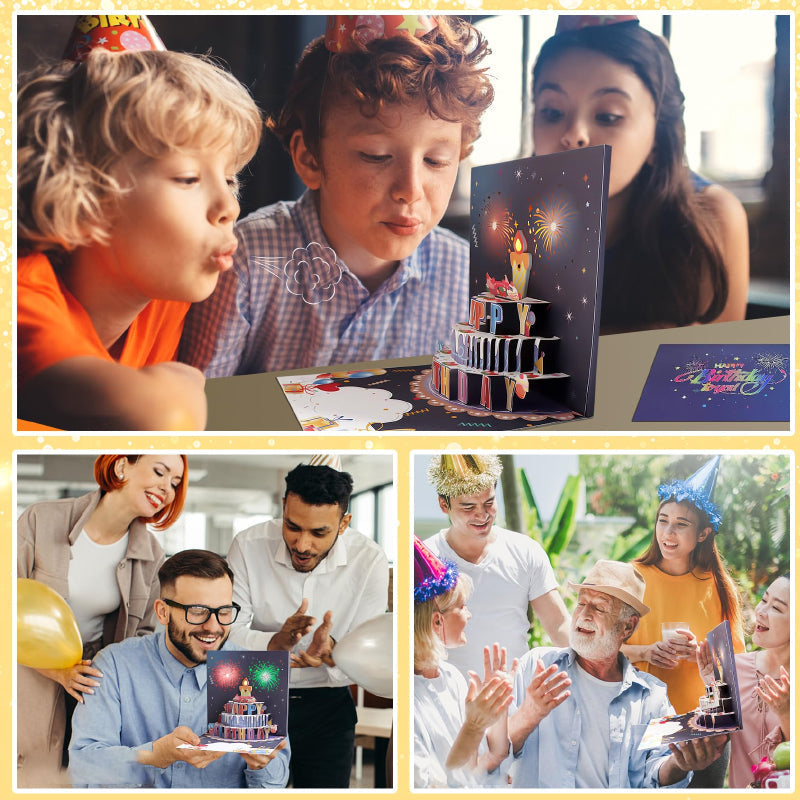 Biglietto d'auguri pop-up con luci e musica