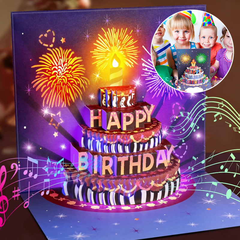 Biglietto d'auguri pop-up con luci e musica