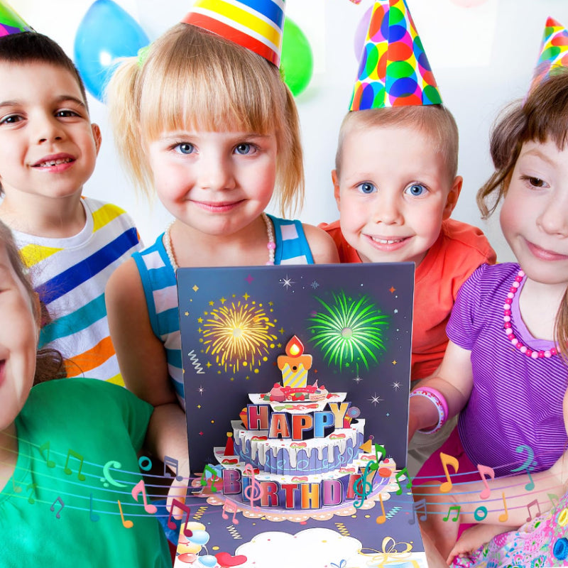 Biglietto d'auguri pop-up con luci e musica