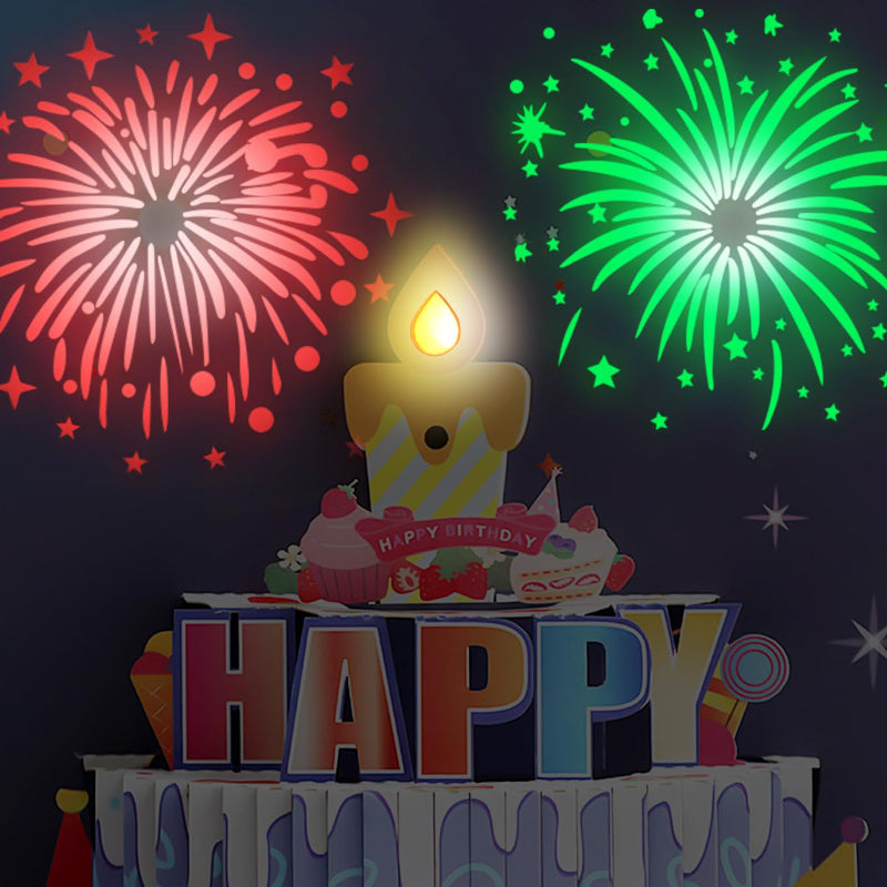 Biglietto d'auguri pop-up con luci e musica
