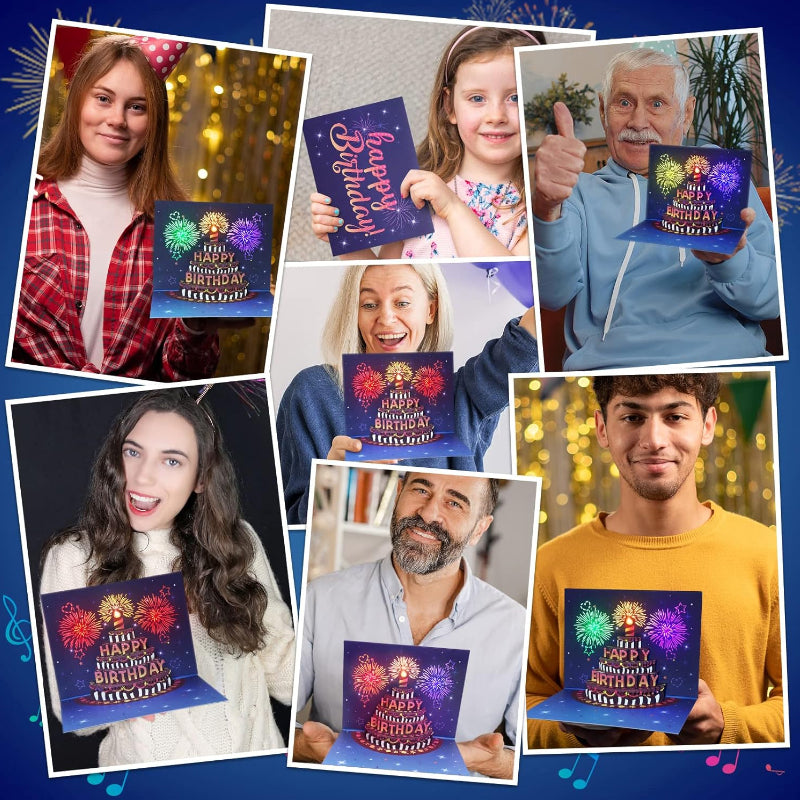Biglietto d'auguri pop-up con luci e musica
