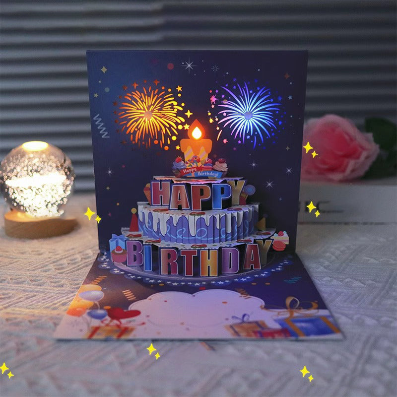 Biglietto d'auguri pop-up con luci e musica