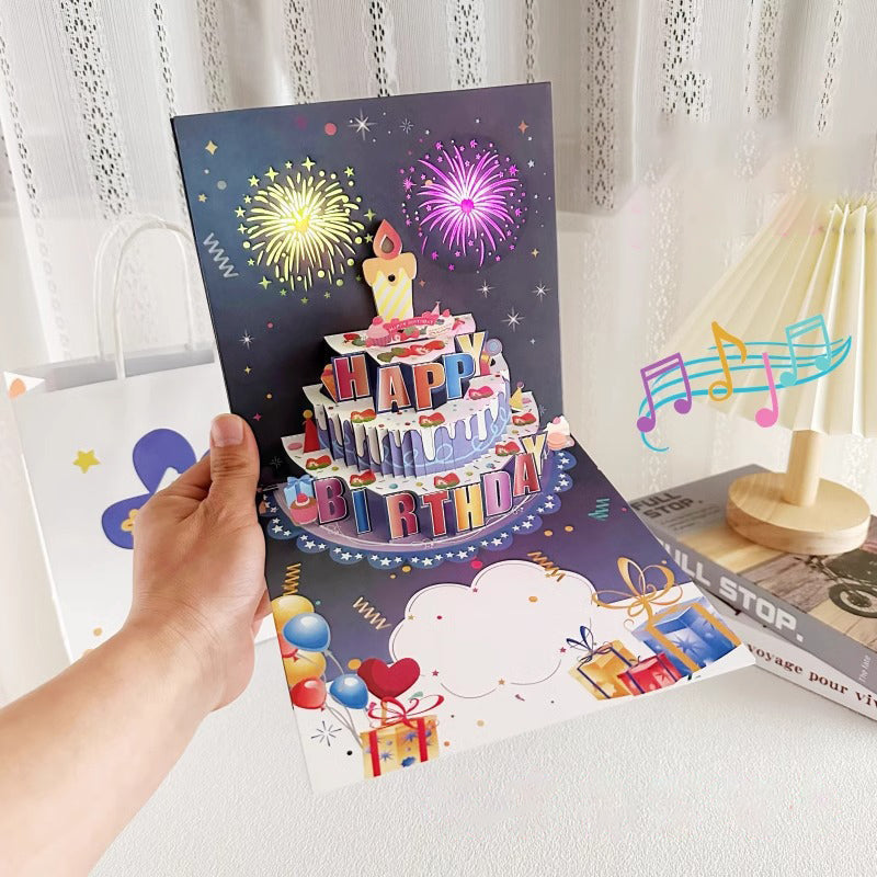Biglietto d'auguri pop-up con luci e musica