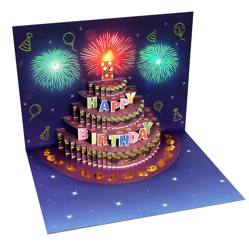 Biglietto d'auguri pop-up con luci e musica