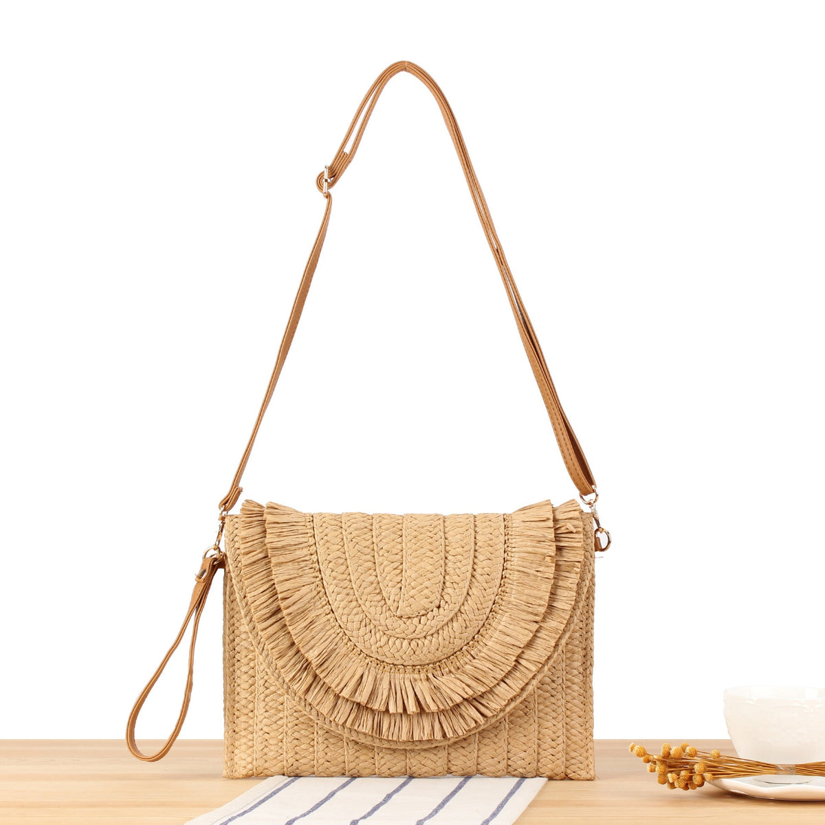 Borsa a mano con frange