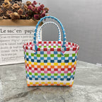 Borsa a mano giocosa con fiore e fiocco