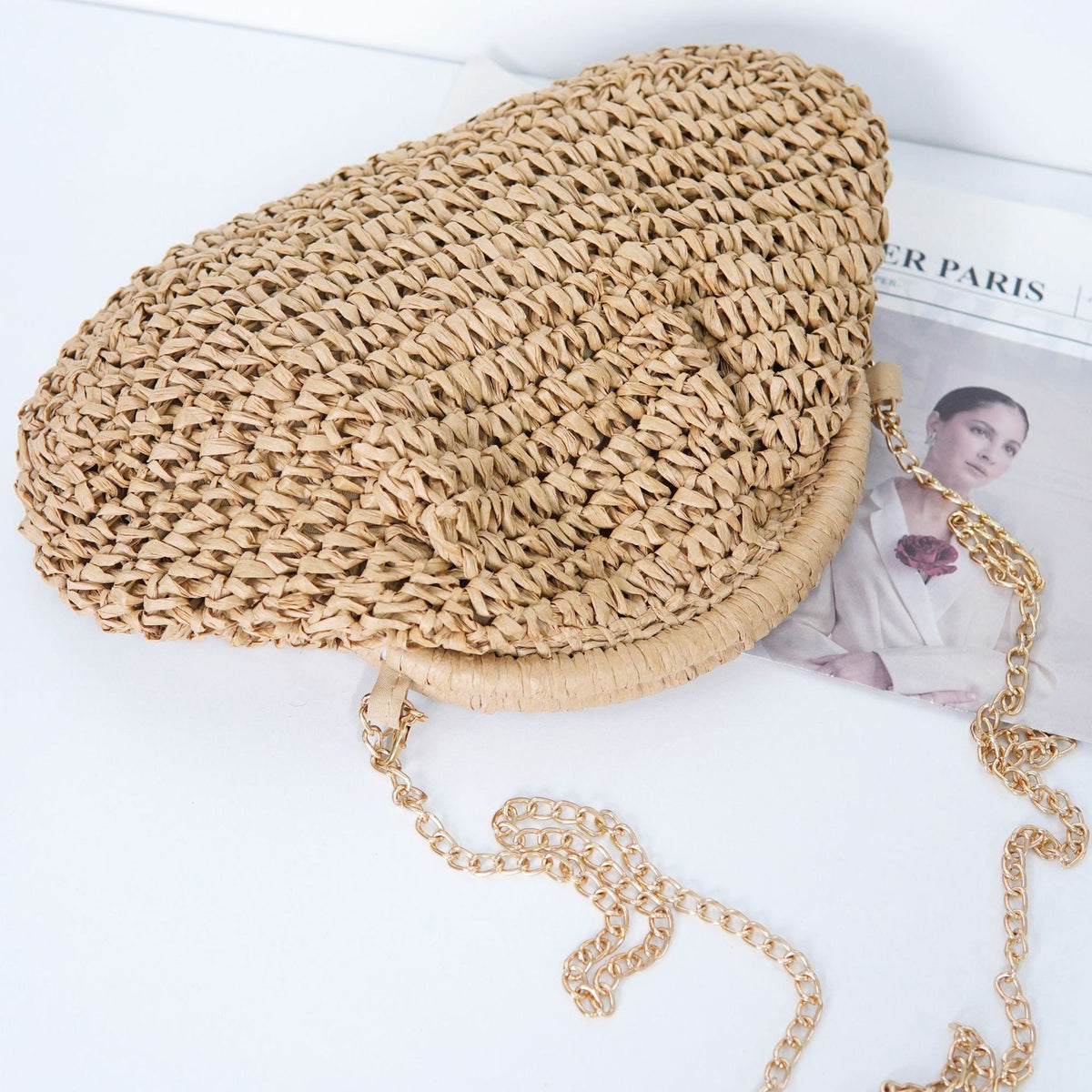 Borsa a spalla artigianale in materiali naturali