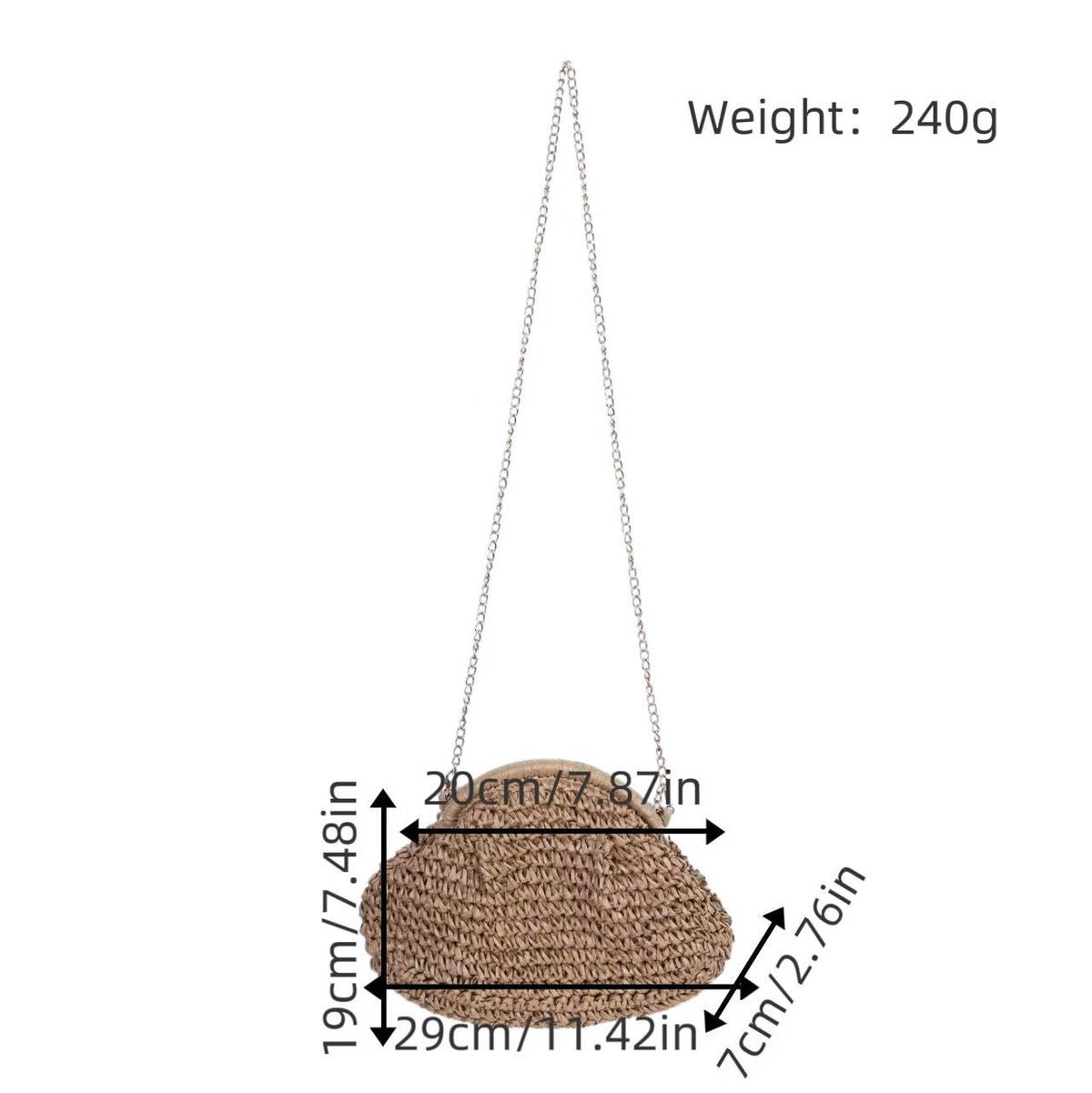 Borsa a spalla artigianale in materiali naturali
