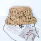 Borsa a spalla artigianale in materiali naturali