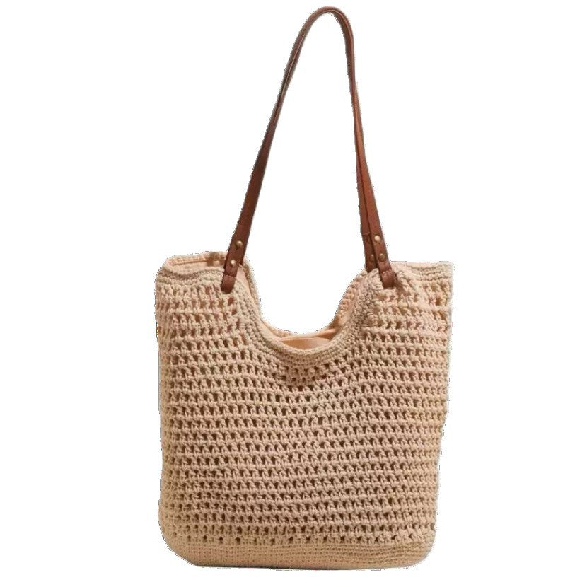 Borsa a spalla artigianale in materiali naturali
