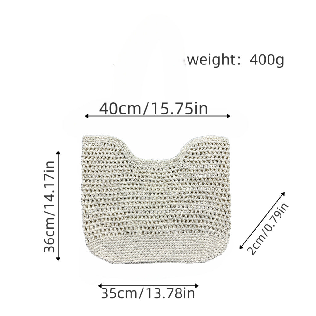 Borsa a spalla artigianale in materiali naturali