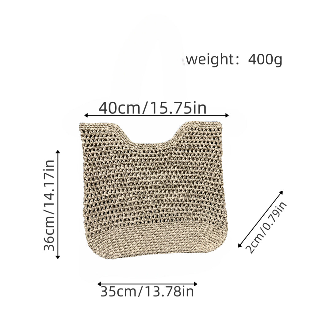Borsa a spalla artigianale in materiali naturali