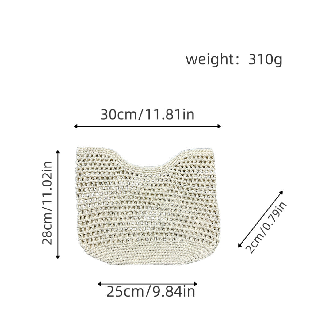 Borsa a spalla artigianale in materiali naturali