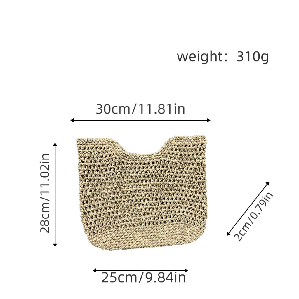 Borsa a spalla artigianale in materiali naturali