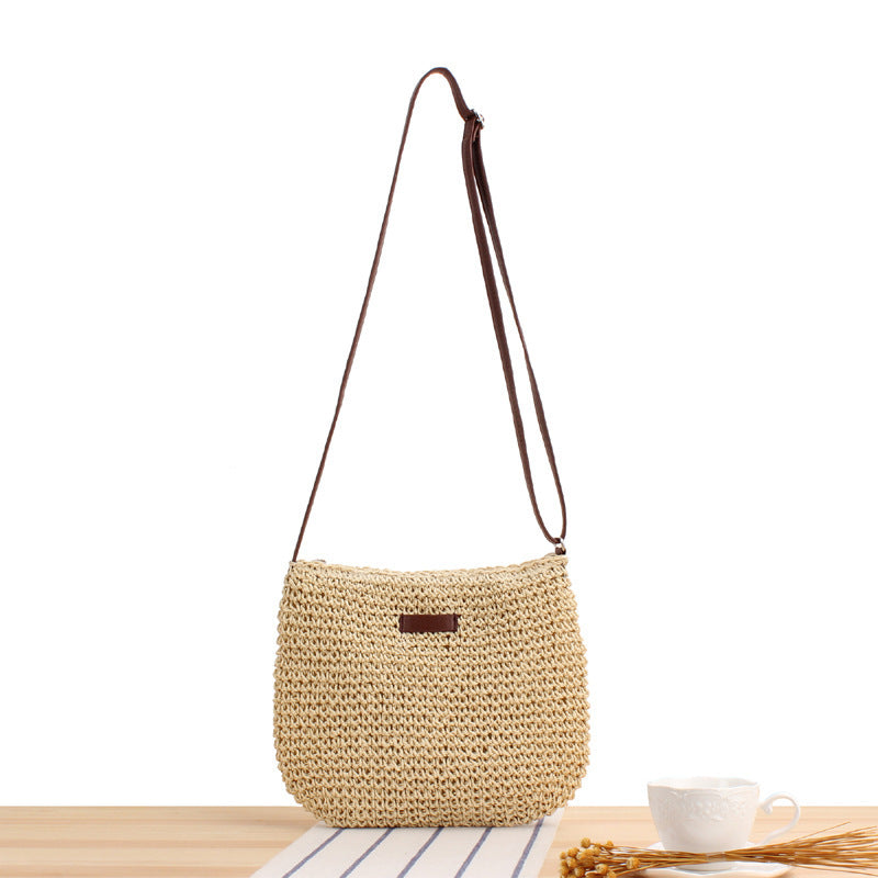 Borsa a spalla artigianale in materiali naturali