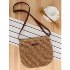 Borsa a spalla artigianale in materiali naturali