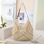 Borsa a spalla artigianale in materiali naturali