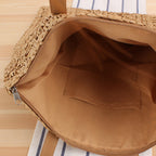 Borsa a spalla da spiaggia in materiale naturale intrecciato a mano