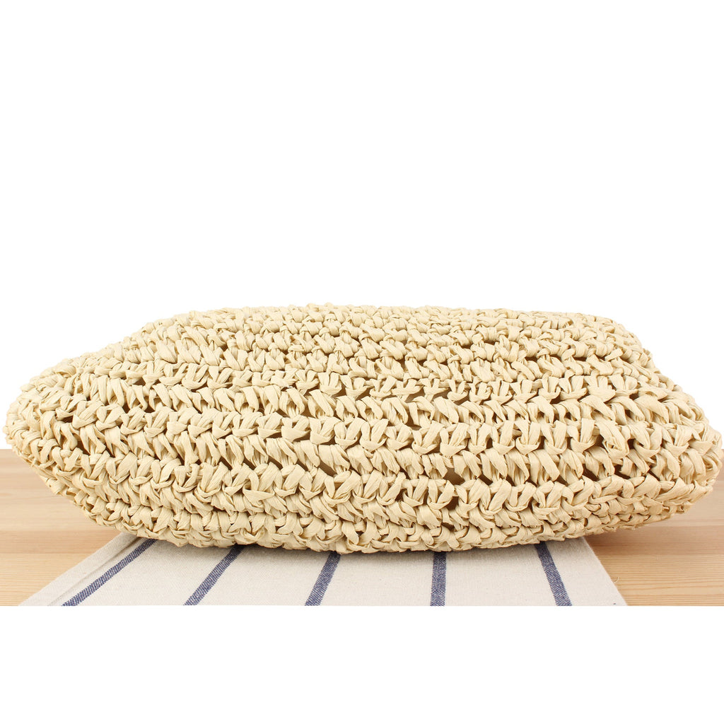 Borsa a spalla in fibre naturali intrecciate a mano con catena decorativa