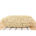 Borsa a spalla in fibre naturali intrecciate a mano con catena decorativa