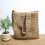 Borsa a spalla in materiali naturali