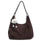 Borsa a spalla slouchy in morbida pelle scamosciata
