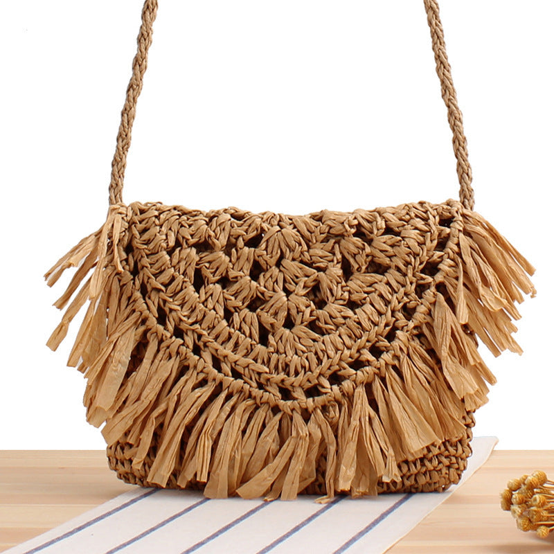 Borsa a tracolla con frange