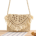 Borsa a tracolla con frange
