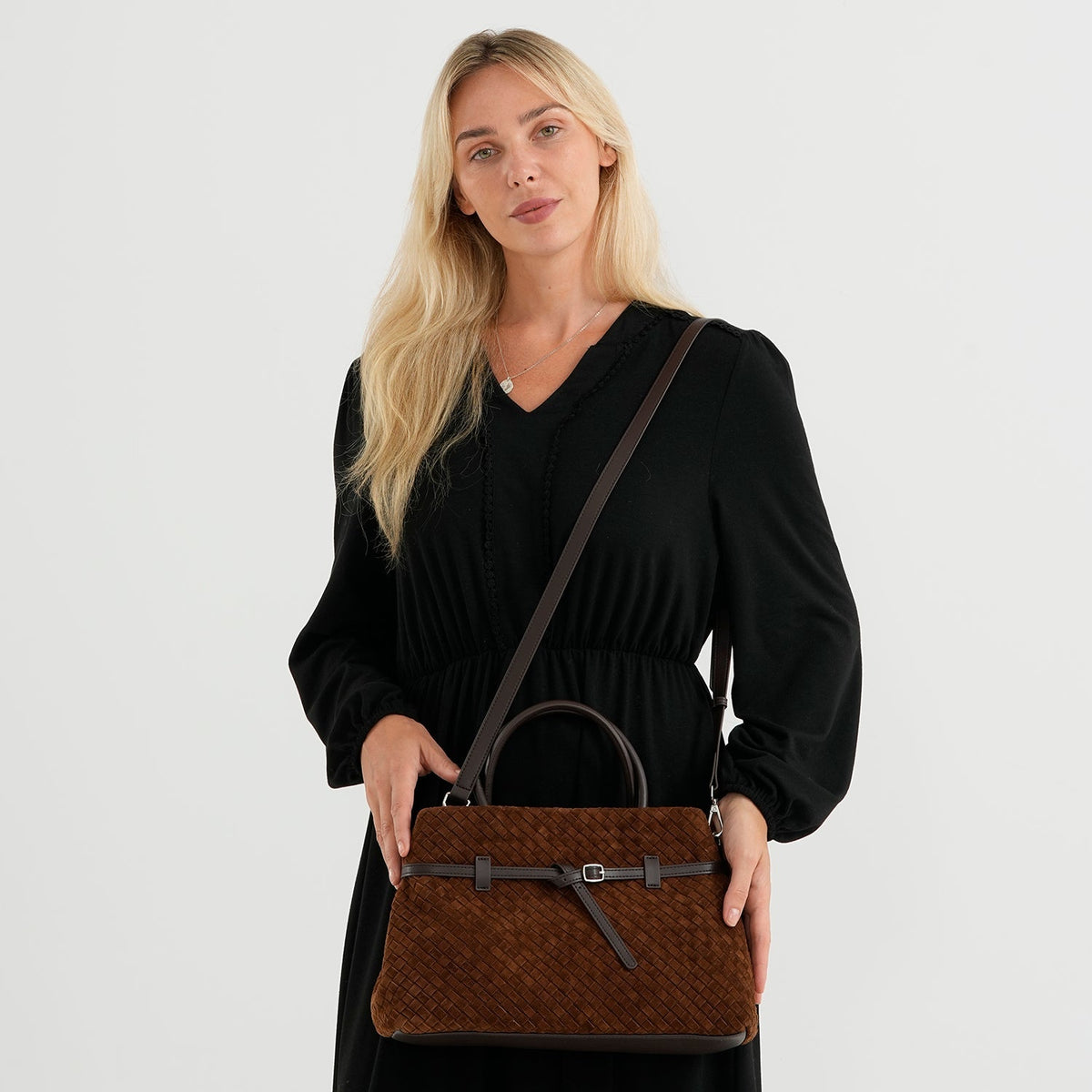 Borsa a tracolla da donna Valissiere in Vera pelle con tasche multiple