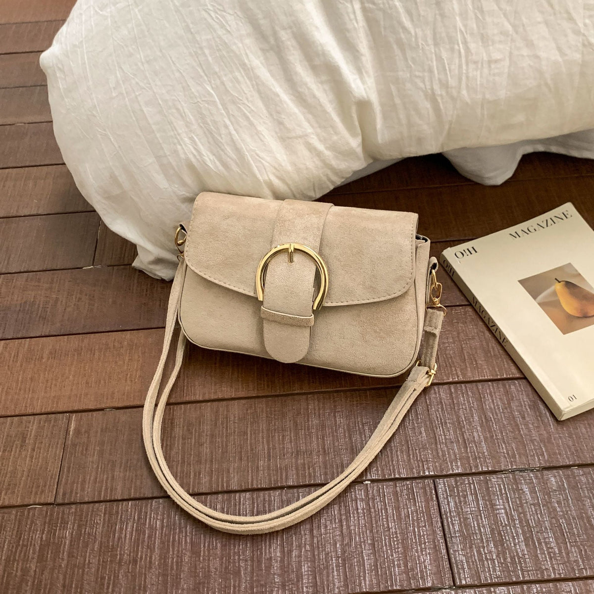 Borsa a tracolla elegante in camoscio