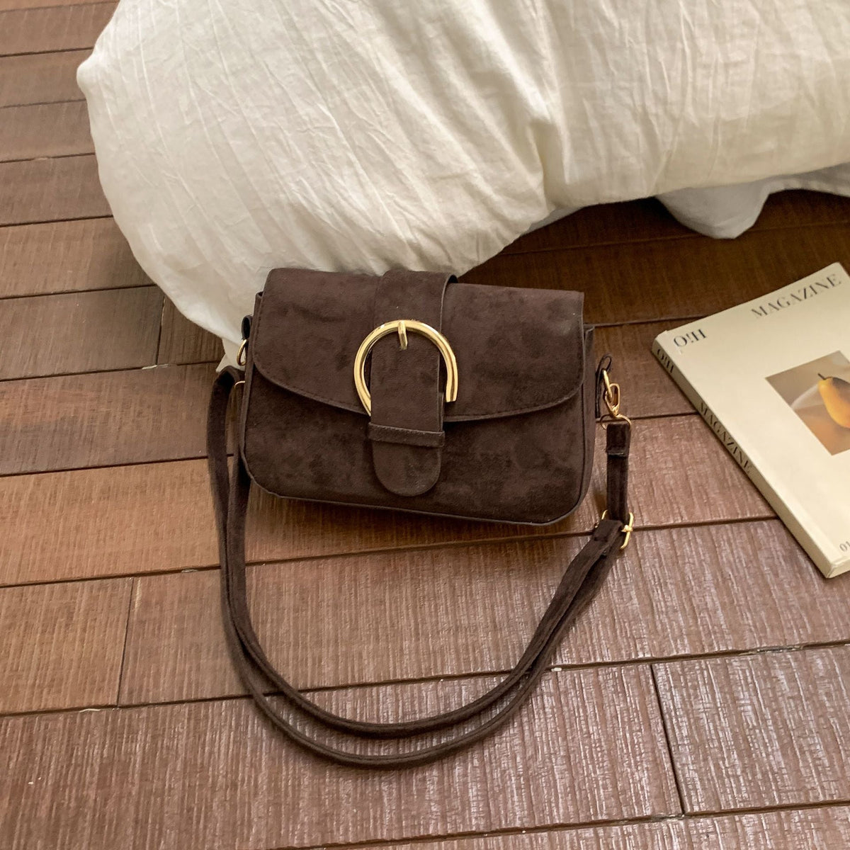 Borsa a tracolla elegante in camoscio