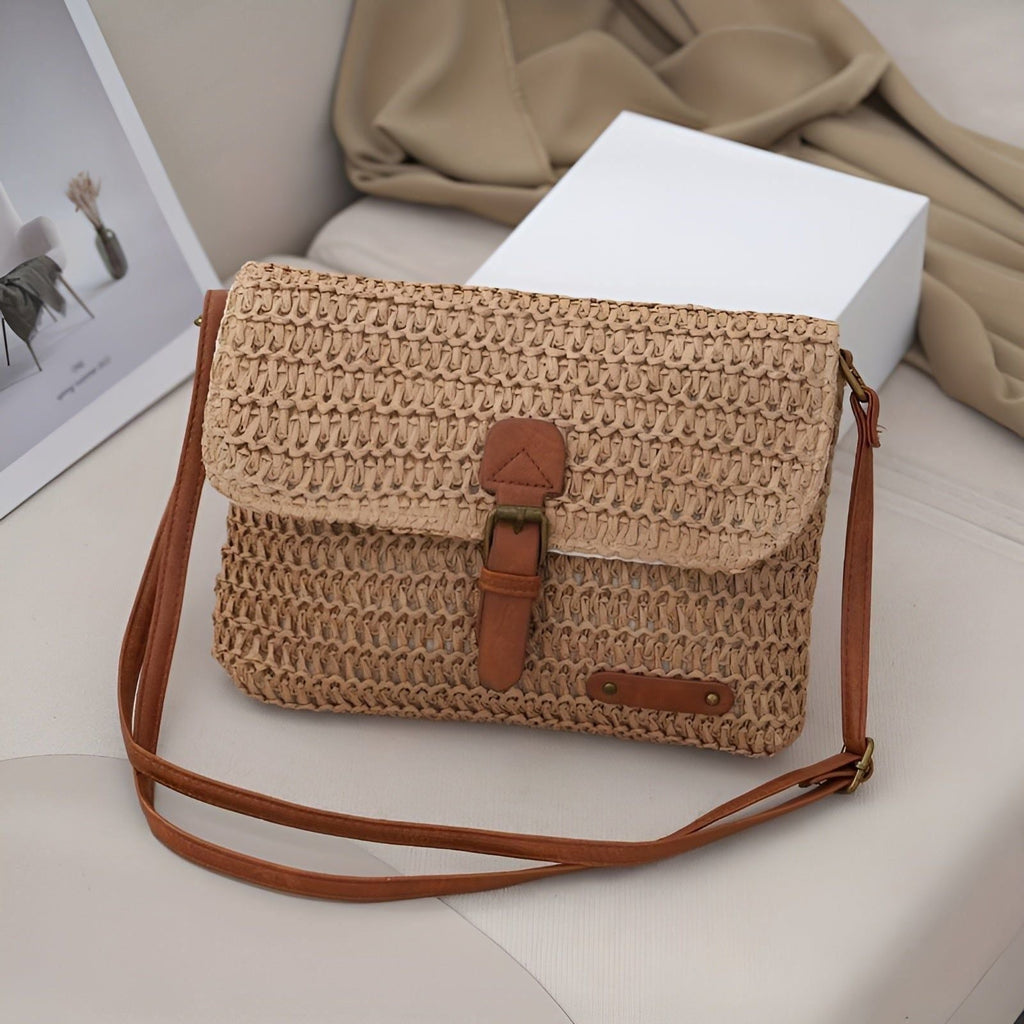 Borsa Annalise – Borsa a spalla in paglia intrecciata stile vintage per l'estate