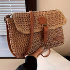 Borsa Annalise – Borsa a spalla in paglia intrecciata stile vintage per l'estate